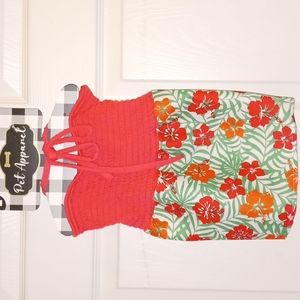 Dog dress Summer colorful Hawaiian hibiscus flowers Small or large. NWT